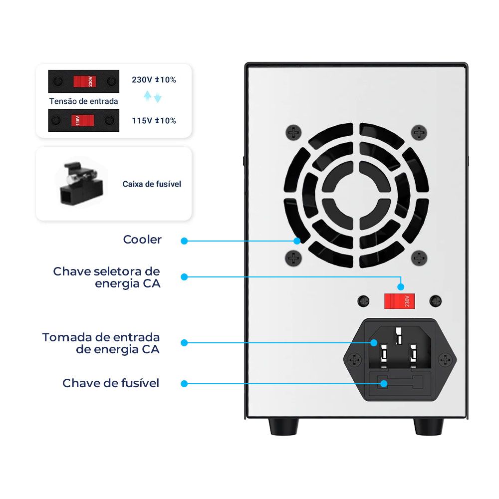 Fonte de Bancada Wanptek GC3010 32V 10A 320W Branco